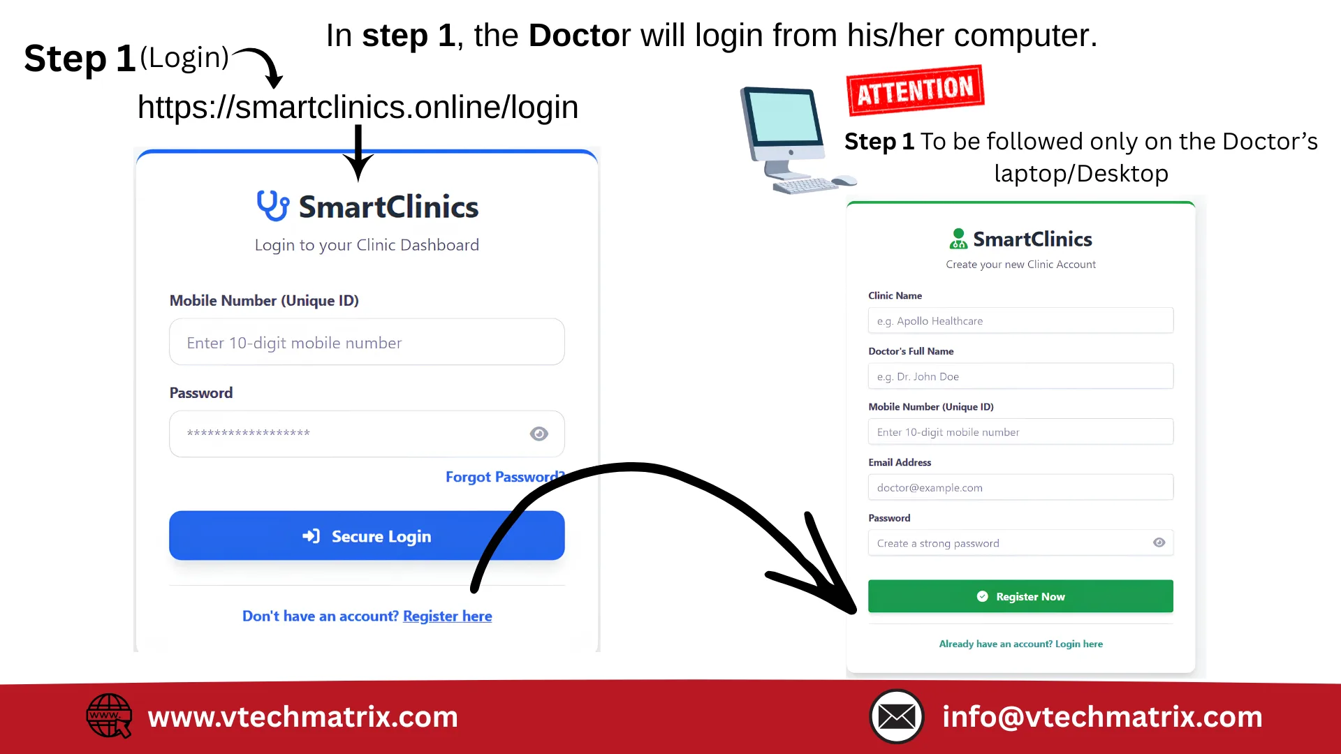 Doctor Dashboard Login and Registration
